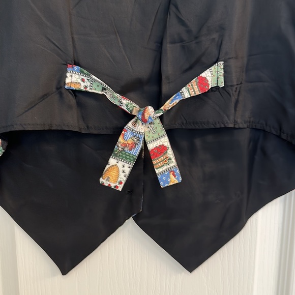 Vintage Farm Life Cotton Polyester Waistcoat Vest 4 Button Front Black Lining - Picture 7 of 9